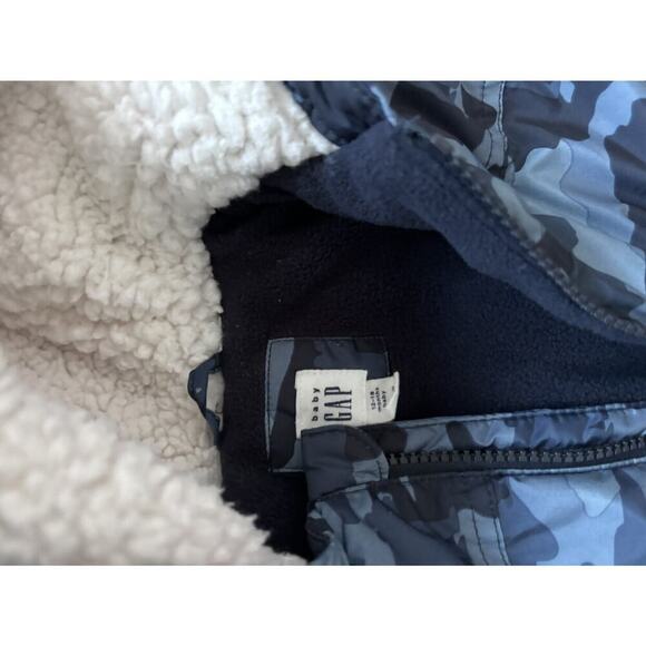 Gap Blue Camouflage Hooded Puffer Coat - Picture 6 of 9
